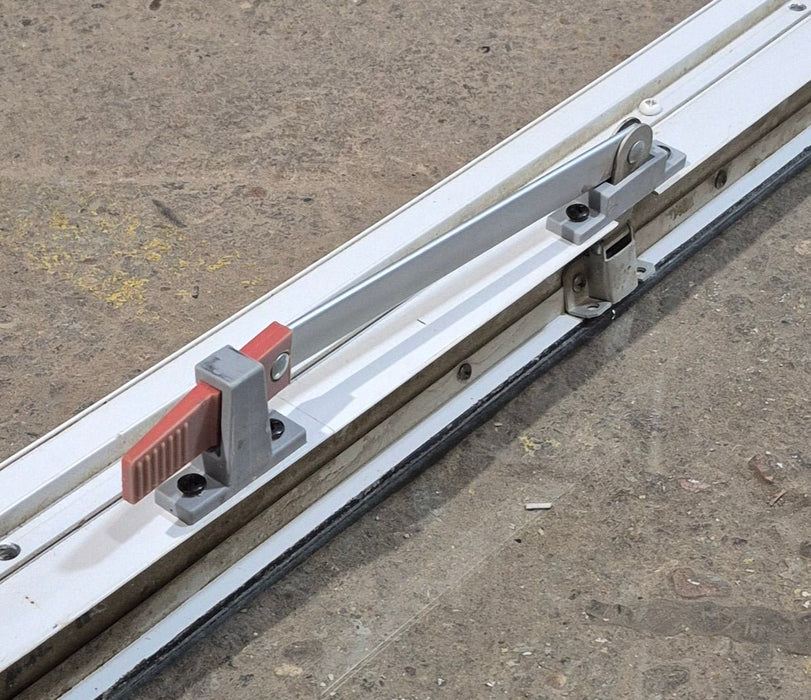 Used White Radius Emergency Opening Window : 35 1/2" W x 21 1/4" H x 1 7/8" D - Young Farts RV Parts