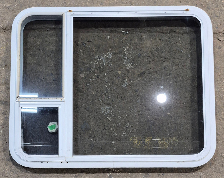 Used White Radius Emergency Opening Window : 35 1/4" W x 28 1/4" H x 1 7/8" D