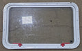 Used White Radius Emergency Opening Window : 35 3/4" W x 21 1/2" H x 1 1/4" D - Young Farts RV Parts