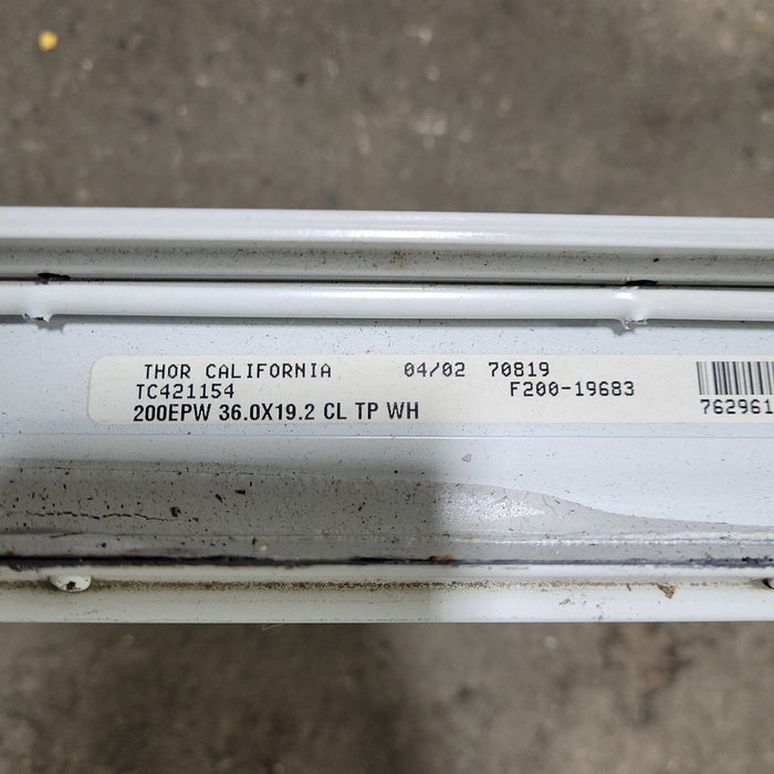 Used White Radius Emergency Opening Window : 36" X 19" X 2" D