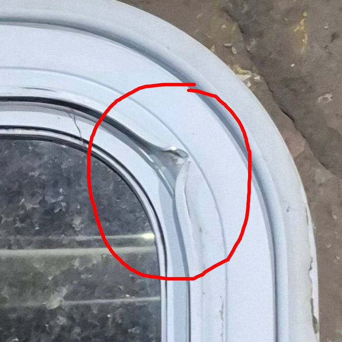 Used White Radius Emergency Opening Window - 42 1/2" X 21 1/4" X 2"