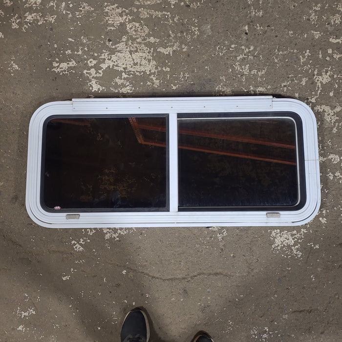 Used White Radius Emergency Opening Window : 42 1/4" W x 17 3/4" H x 1 3/4" D