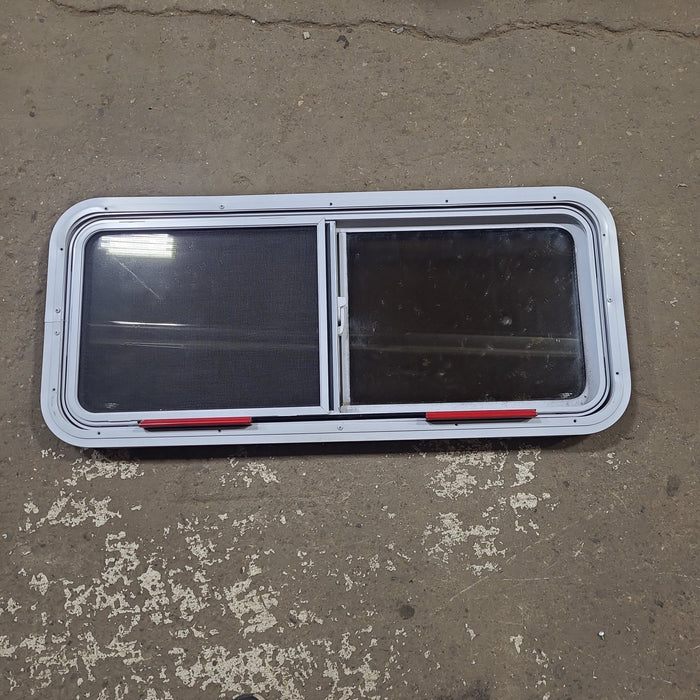 Used White Radius Emergency Opening Window : 42 1/4" W x 17 3/4" H x 1 3/4" D