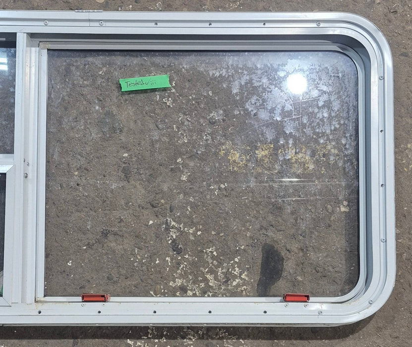 Used White Radius Emergency Opening Window : 45 1/2" W x 21 1/4" H x 1 7/8" D