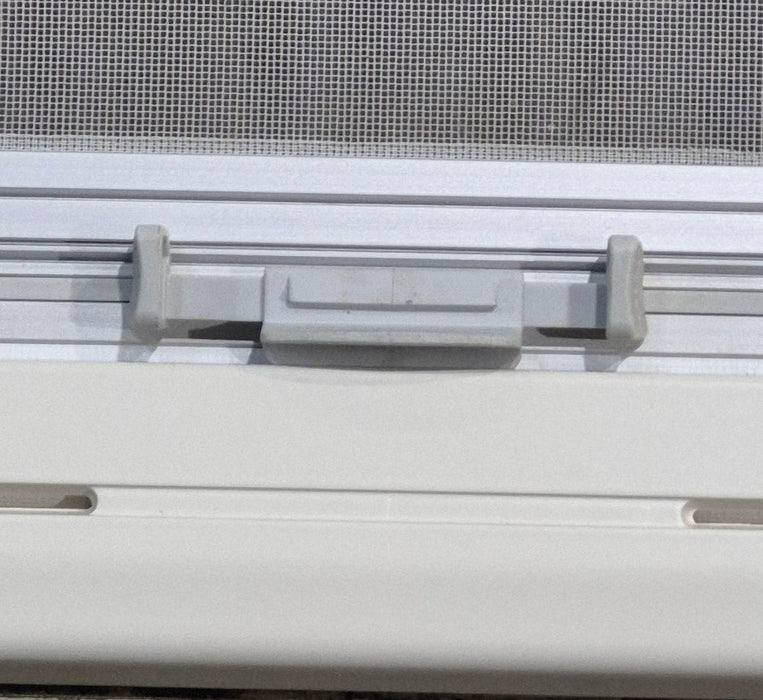 Used White Radius Emergency Opening Window : 46 5/8" W x 18 3/4" H x 1 1/8" D - Young Farts RV Parts