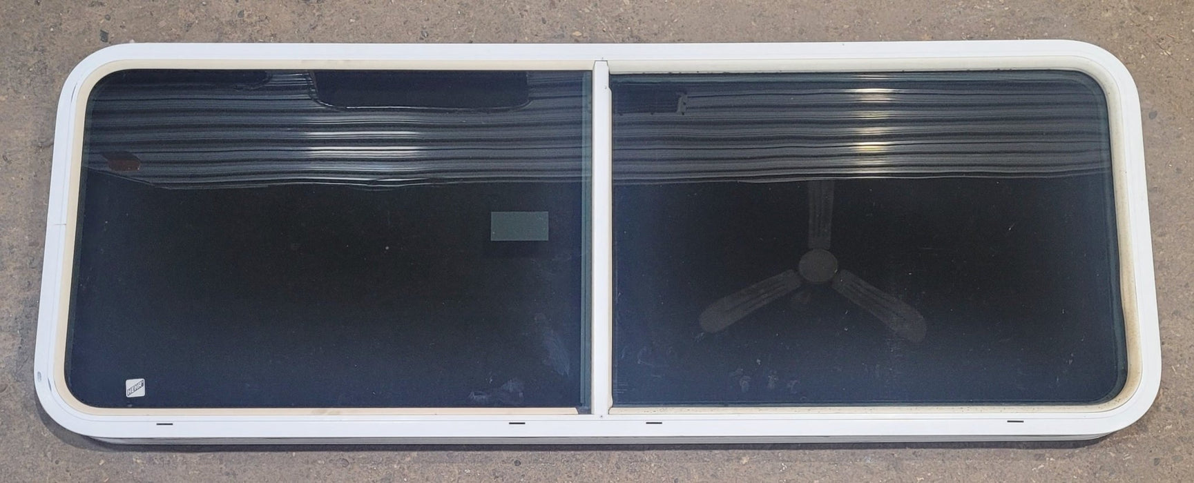 Used White Radius Emergency Opening Window : 59 1/2" W x 21 1/2" H x 2" D
