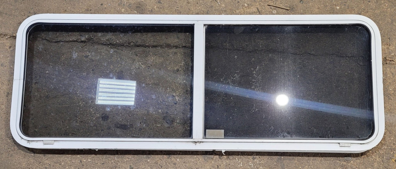 Used White Radius Emergency Opening Window : 60 1/4" W x 21 3/4" H x 1 7/8" D