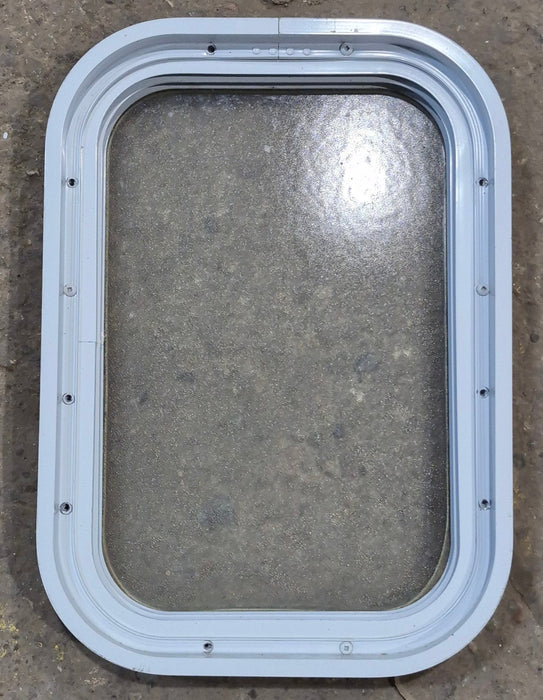 Used White Radius Non Opening Window : 12 1/2" W x 17 3/4" H x 1 3/4" D