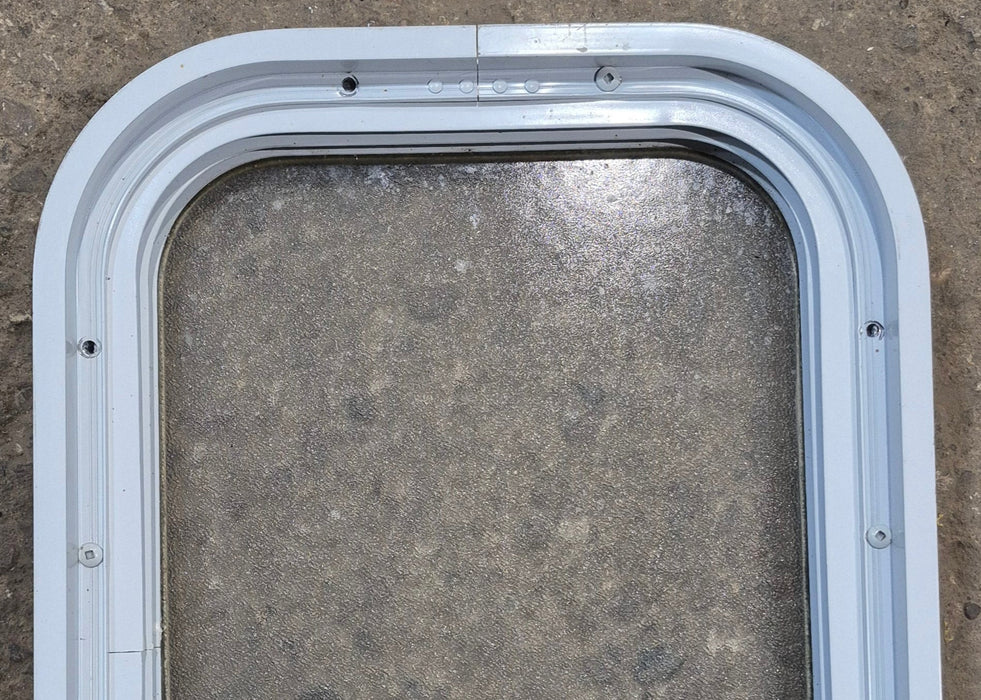 Used White Radius Non Opening Window : 12 1/2" W x 17 3/4" H x 1 3/4" D