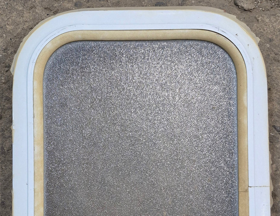 Used White Radius Non Opening Window : 12 1/2" W x 17 3/4" H x 1 3/4" D