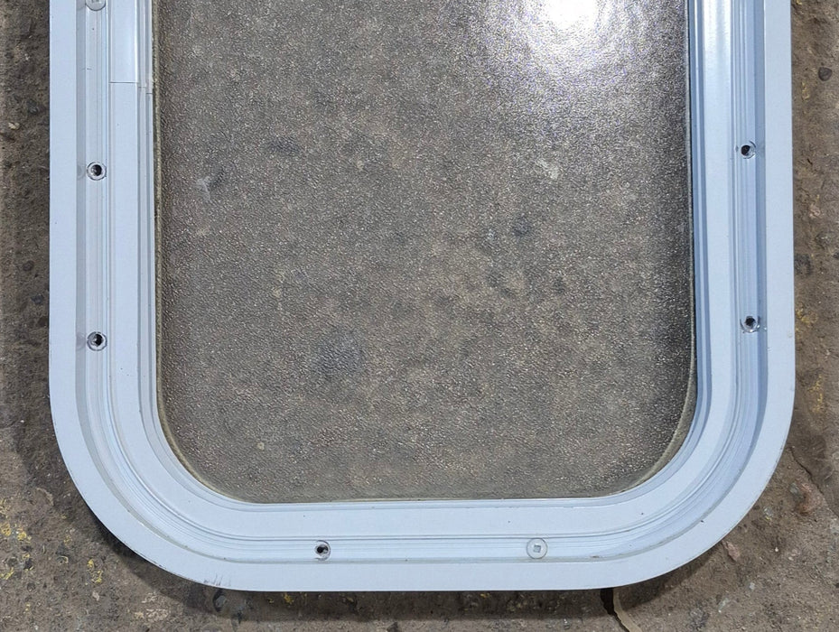 Used White Radius Non Opening Window : 12 1/2" W x 17 3/4" H x 1 3/4" D