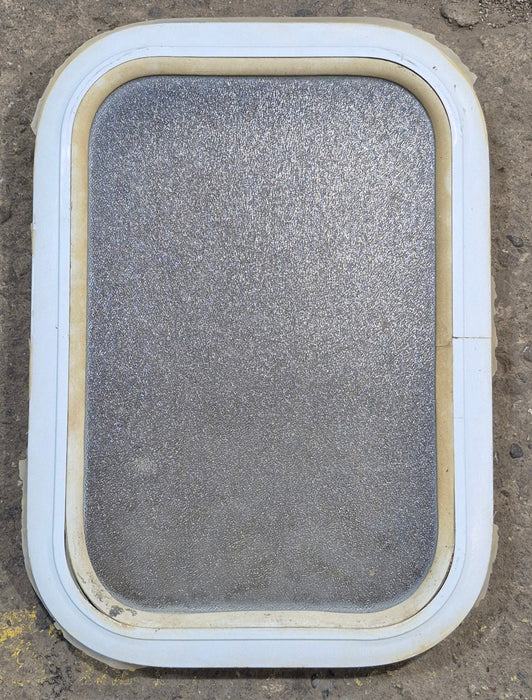 Used White Radius Non Opening Window : 12 1/2" W x 17 3/4" H x 1 3/4" D