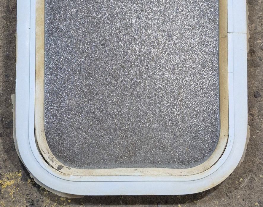 Used White Radius Non Opening Window : 12 1/2" W x 17 3/4" H x 1 3/4" D