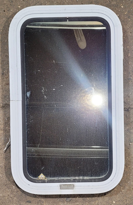 Used White Radius Non Opening Window : 13 1/2" W x 23 1/2" H x 1 7/8" D