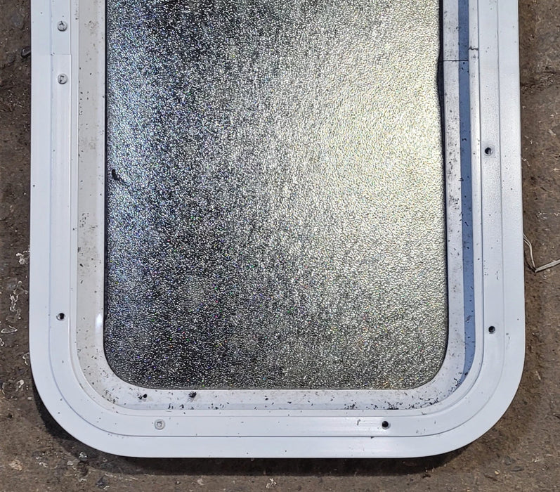 Used White Radius Non Opening Window : 13 1/2" W x 23 1/2" H x 1 7/8" D