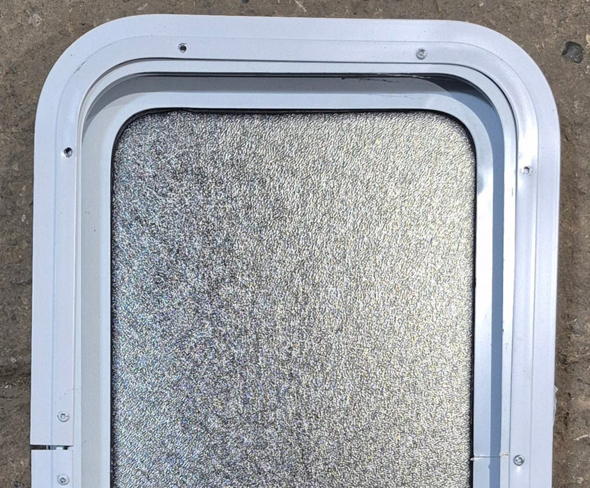 Used White Radius Non Opening Window : 13 1/2" W x 23 1/2" H x 1 7/8" D