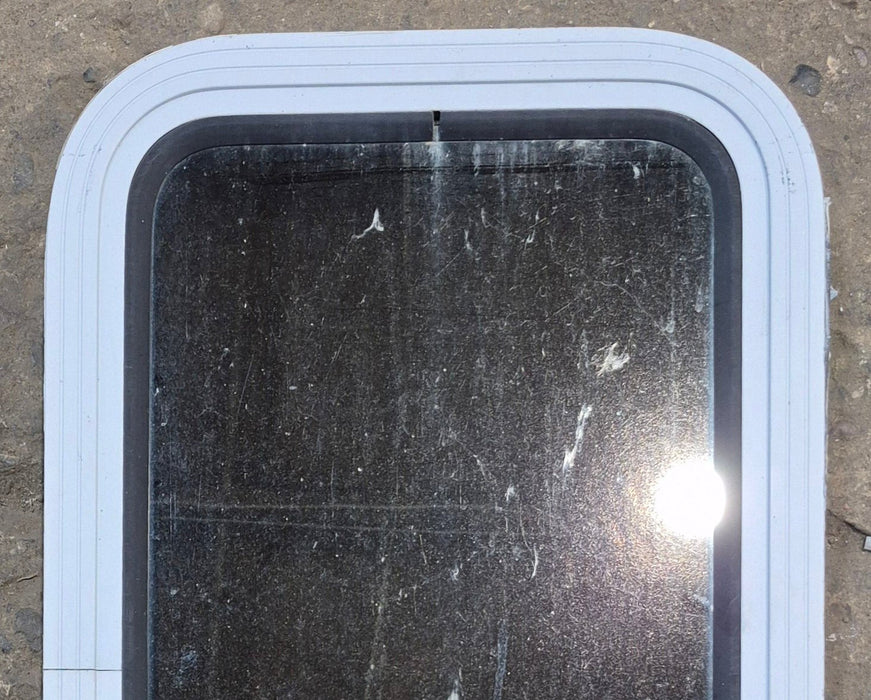 Used White Radius Non Opening Window : 13 1/2" W x 23 1/2" H x 1 7/8" D