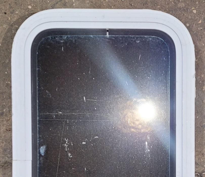 Used White Radius Non Opening Window : 13 1/2" W x 23 1/2" H x 1 7/8" D