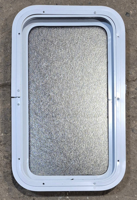 Used White Radius Non Opening Window : 13 1/2" W x 23 1/2" H x 1 7/8" D