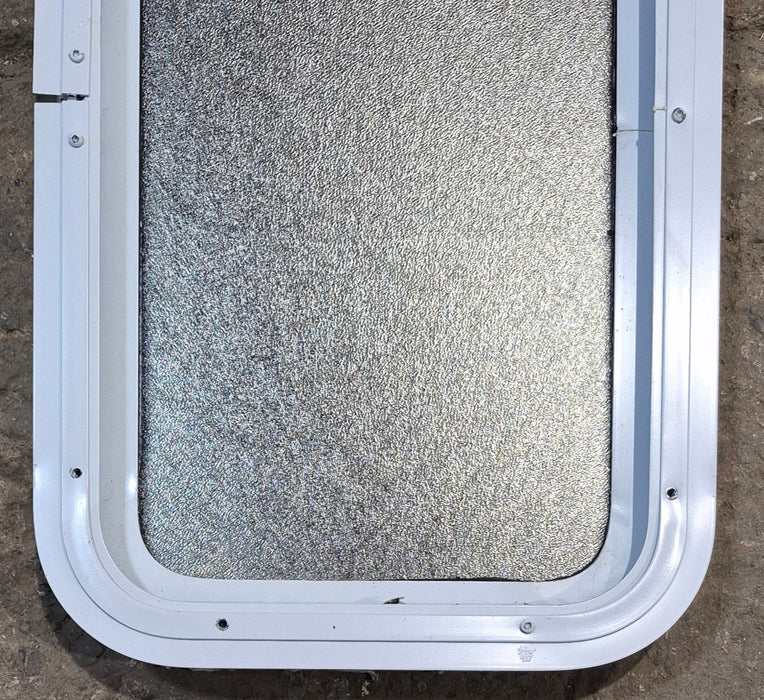Used White Radius Non Opening Window : 13 1/2" W x 23 1/2" H x 1 7/8" D