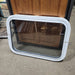 Used White Radius Non-Opening Window : 16 3/4" H X 24 1/4" W X 2" D - Young Farts RV Parts