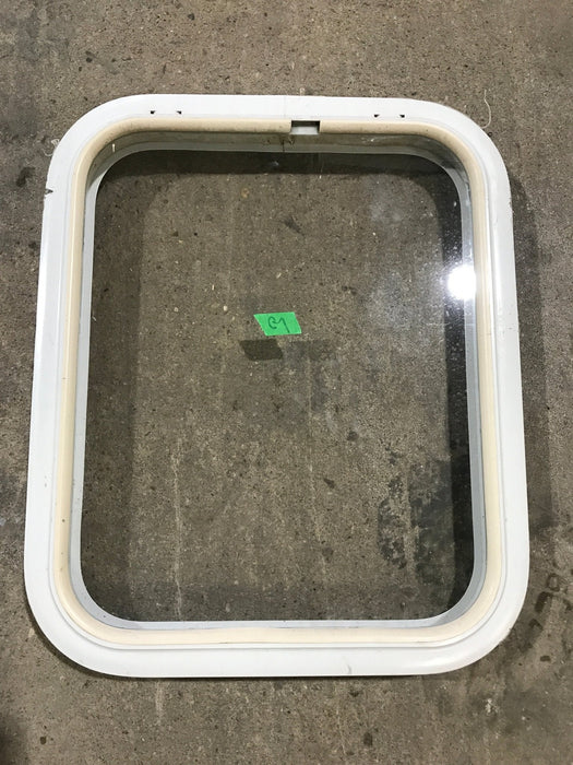 Used White Radius Non Opening Window : 17 1/2" W x 21 1/2" H x 1 1/2" D