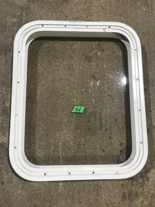 Used White Radius Non Opening Window : 17 1/2" W x 21 1/2" H x 1 1/2" D