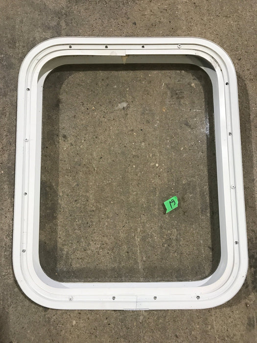 Used White Radius Non Opening Window : 17 1/2" W x 21 1/2" H x 1 1/2" D