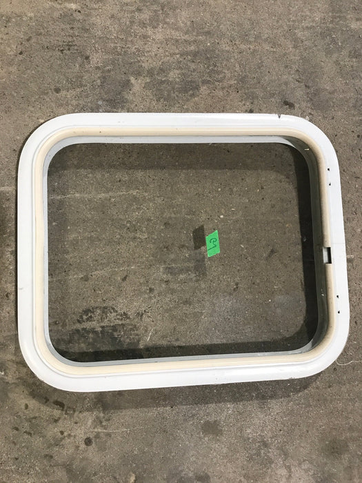 Used White Radius Non Opening Window : 17 1/2" W x 21 1/2" H x 1 1/2" D