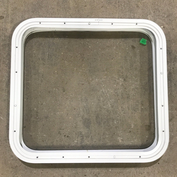 Used White Radius Non Opening Window : 23 1/2" W x 21 1/2" H x 1 7/8" D