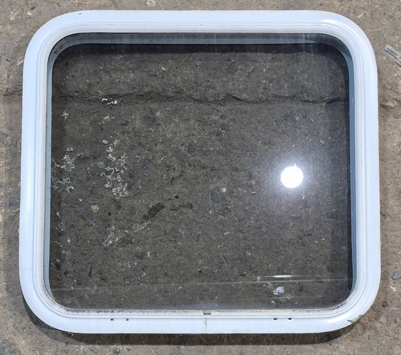 Used White Radius Non Opening Window : 23 1/2" W x 21 1/4" H x 1 7/8" D