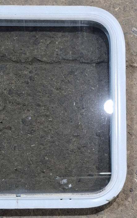Used White Radius Non Opening Window : 23 1/2" W x 21 1/4" H x 1 7/8" D