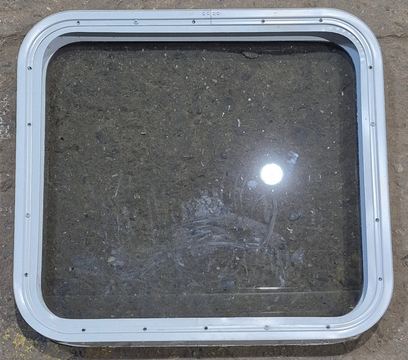 Used White Radius Non Opening Window : 23 1/2" W x 21 1/4" H x 1 7/8" D