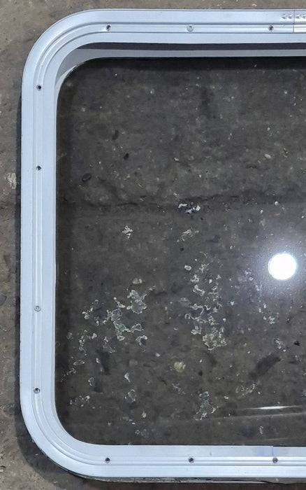 Used White Radius Non Opening Window : 23 1/2" W x 21 1/4" H x 1 7/8" D