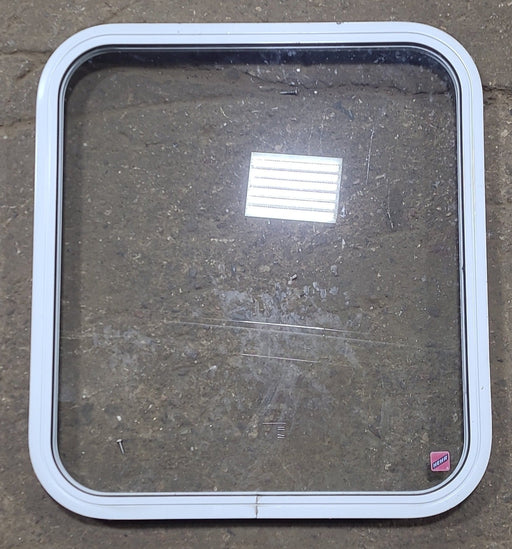 Used White Radius Non Opening Window : 23 1/2" W x 25 3/4" H x 1 7/8" D - Young Farts RV Parts