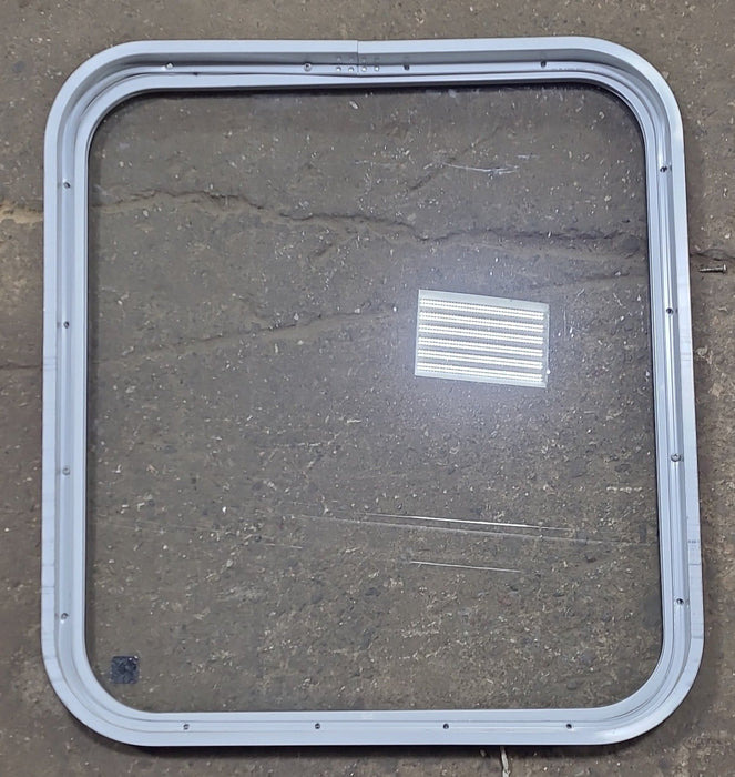 Used White Radius Non Opening Window : 23 1/2" W x 25 3/4" H x 1 7/8" D - Young Farts RV Parts