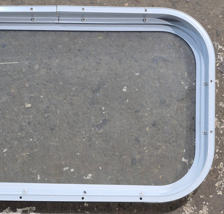 Used White Radius Non Opening Window : 23 3/4" W x 13 3/4" H x 1 7/8" D