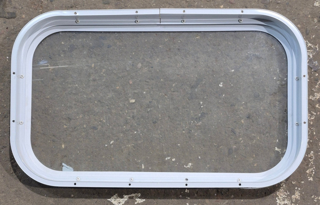 Used White Radius Non Opening Window : 23 3/4" W x 13 3/4" H x 1 7/8" D
