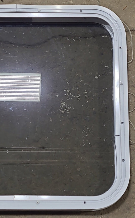 Used White Radius Non Opening Window : 23 3/8" W x 21 1/2" H x 1 7/8" D