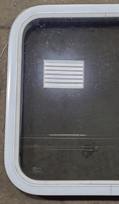 Used White Radius Non Opening Window : 23 3/8" W x 21 1/2" H x 1 7/8" D