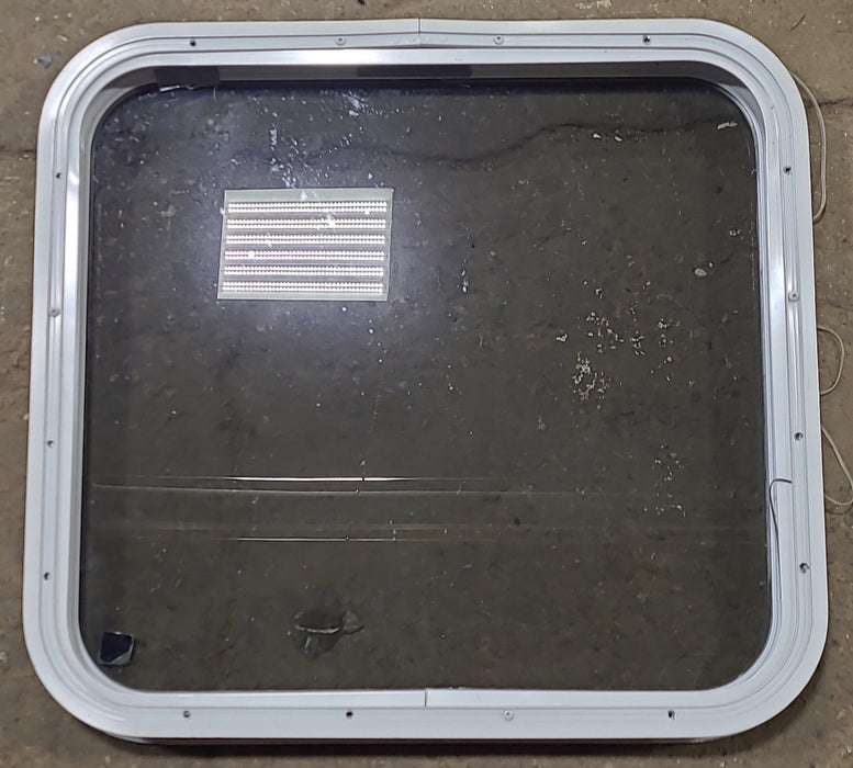 Used White Radius Non Opening Window : 23 3/8" W x 21 1/2" H x 1 7/8" D