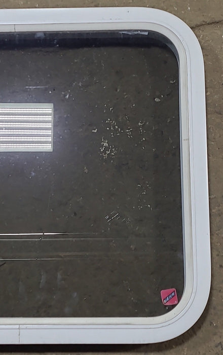 Used White Radius Non Opening Window : 23 3/8" W x 21 1/2" H x 1 7/8" D