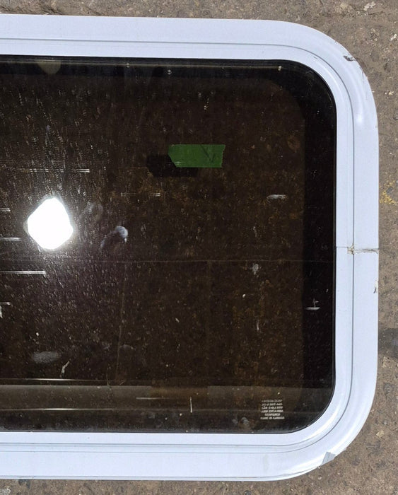 Used White Radius Non Opening Window : 24 1/4" W x 16 3/4" H x 1 7/8" D