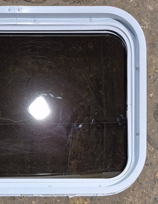 Used White Radius Non Opening Window : 24 1/4" W x 16 3/4" H x 1 7/8" D