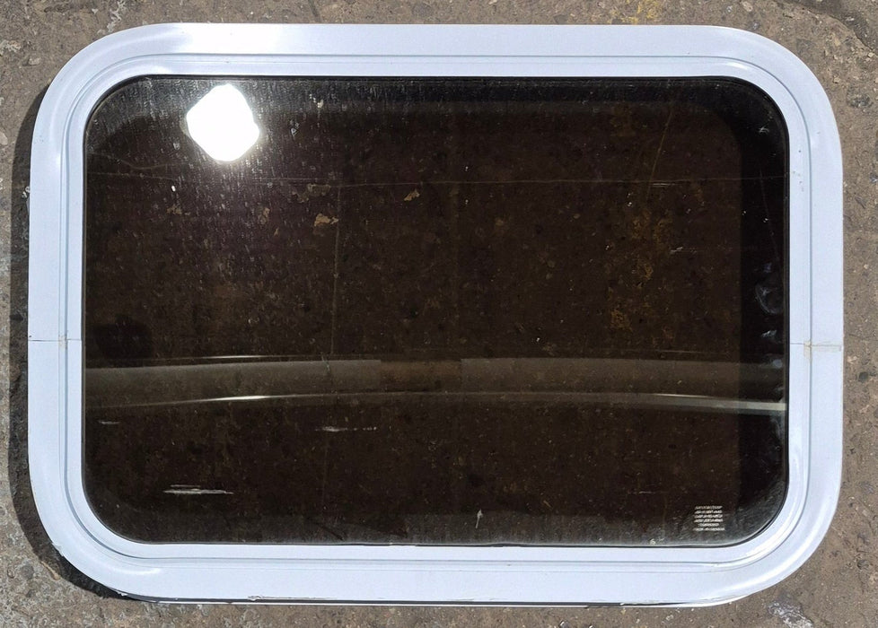 Used White Radius Non Opening Window : 24 1/4" W x 16 3/4" H x 1 7/8" D
