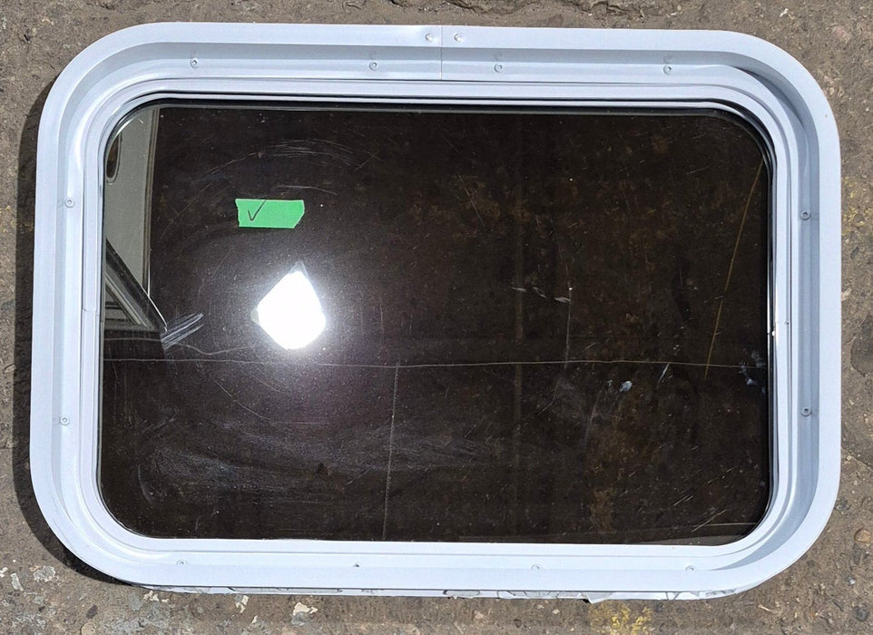 Used White Radius Non Opening Window : 24 1/4" W x 16 3/4" H x 1 7/8" D