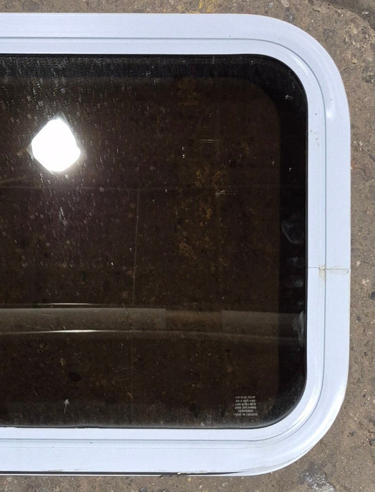 Used White Radius Non Opening Window : 24 1/4" W x 16 3/4" H x 1 7/8" D