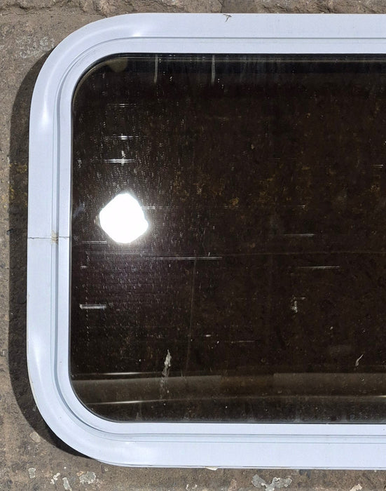 Used White Radius Non Opening Window : 24 1/4" W x 16 3/4" H x 1 7/8" D