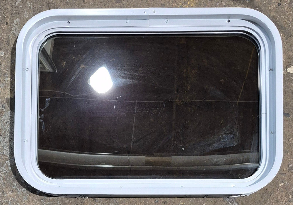 Used White Radius Non Opening Window : 24 1/4" W x 16 3/4" H x 1 7/8" D