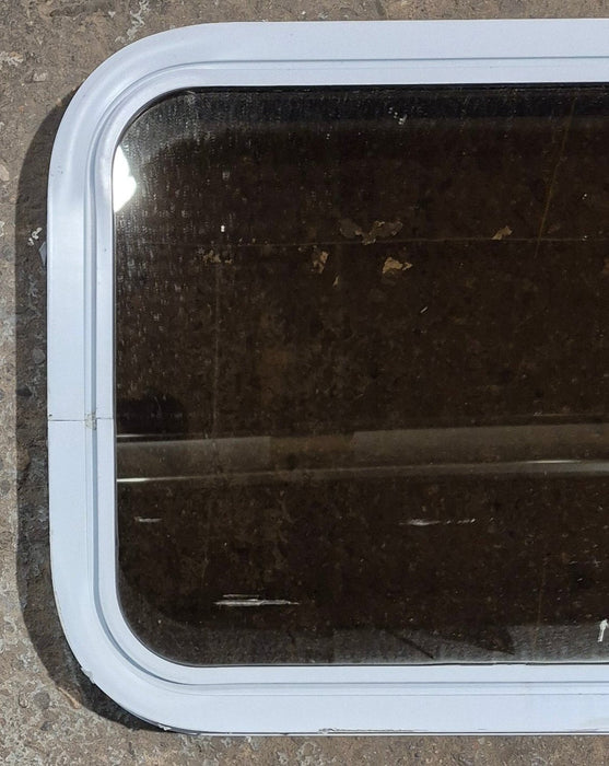 Used White Radius Non Opening Window : 24 1/4" W x 16 3/4" H x 1 7/8" D